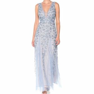 BCBG MAXAZRIA Elina Embroidered Tulle Gown